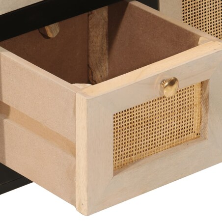 vidaXL Szafka, czarna, 55x30x76 cm, lite drewno mango i żelazo