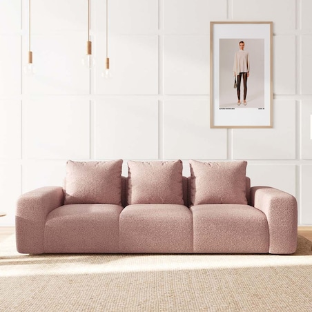 Monce Sofa 3 osobowa pastelowy różowa