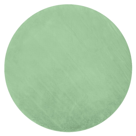 Dywan BUNNY koło zielony IMITACJA FUTRA koło 80 cm