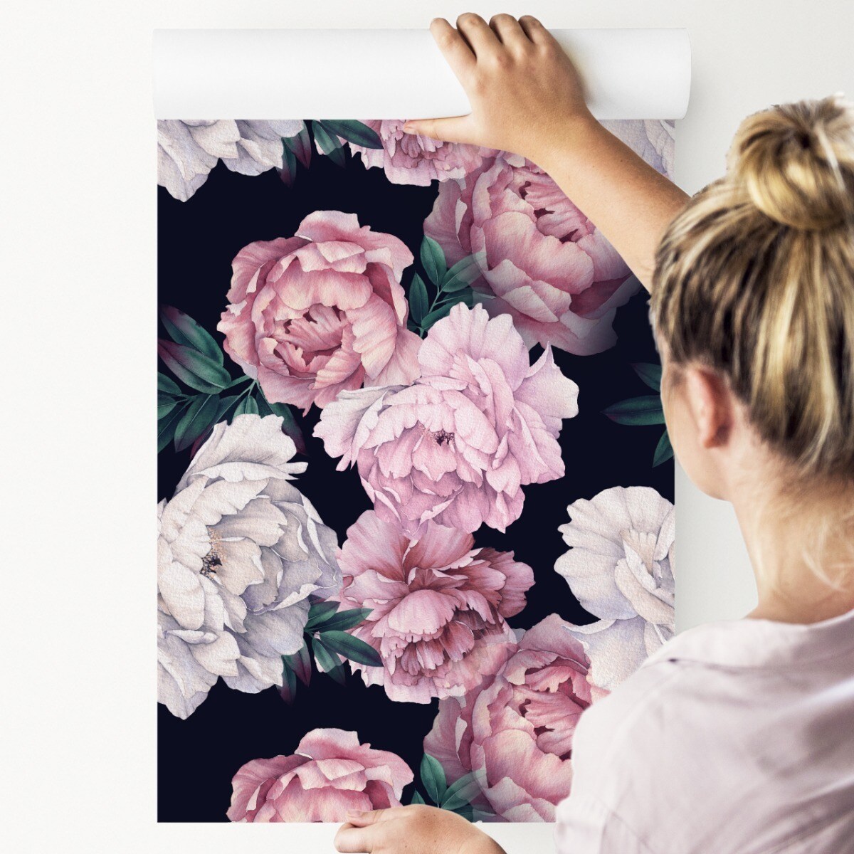 Tapeta Kolorowe PIWONIE Malowane Kwiaty Akwarela