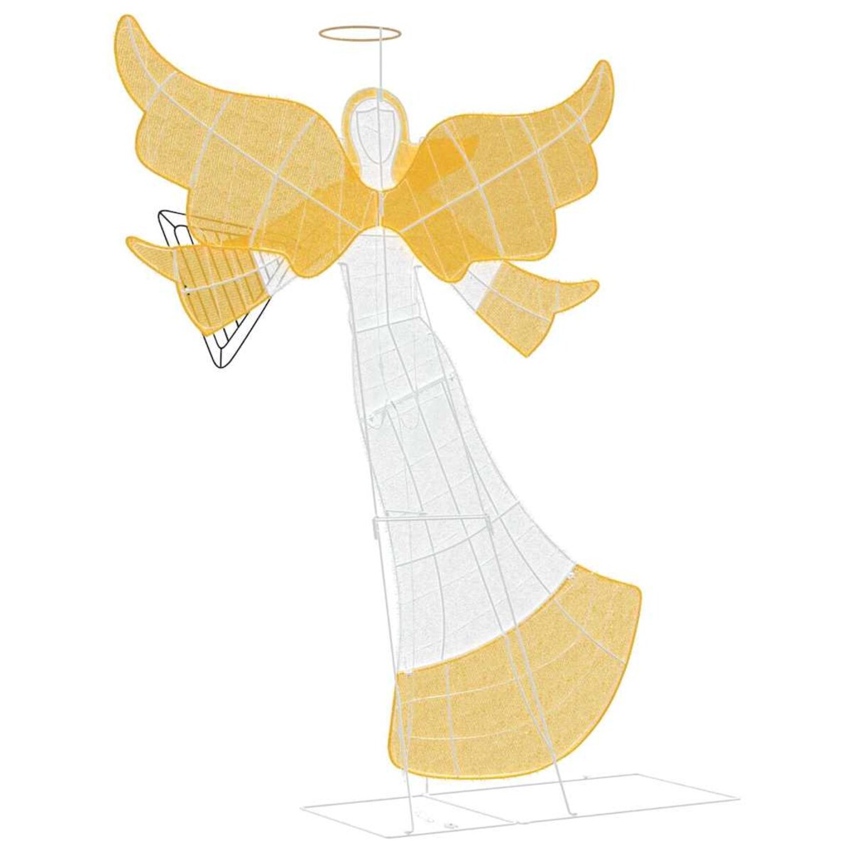 vidaXL Podświetlany kąt Ciepła biel 116 x 29 x 158.5 cm Poliester