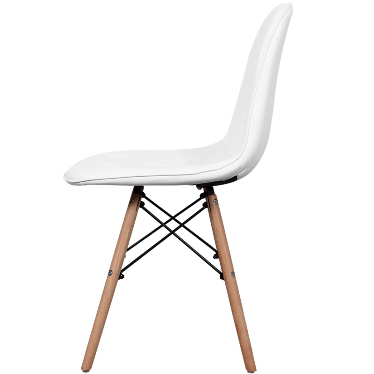 Krzesło tapicerowane z ekoskóry do salonu jadalni białe