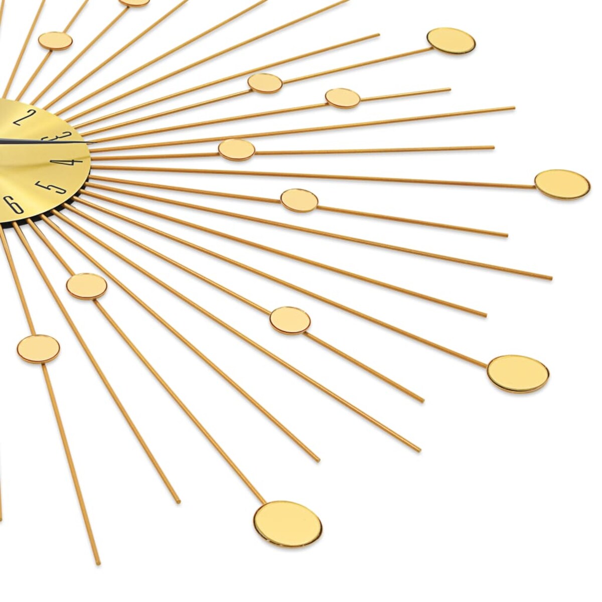 vidaXL Zegar ścienny, metal, 70 cm, złoty