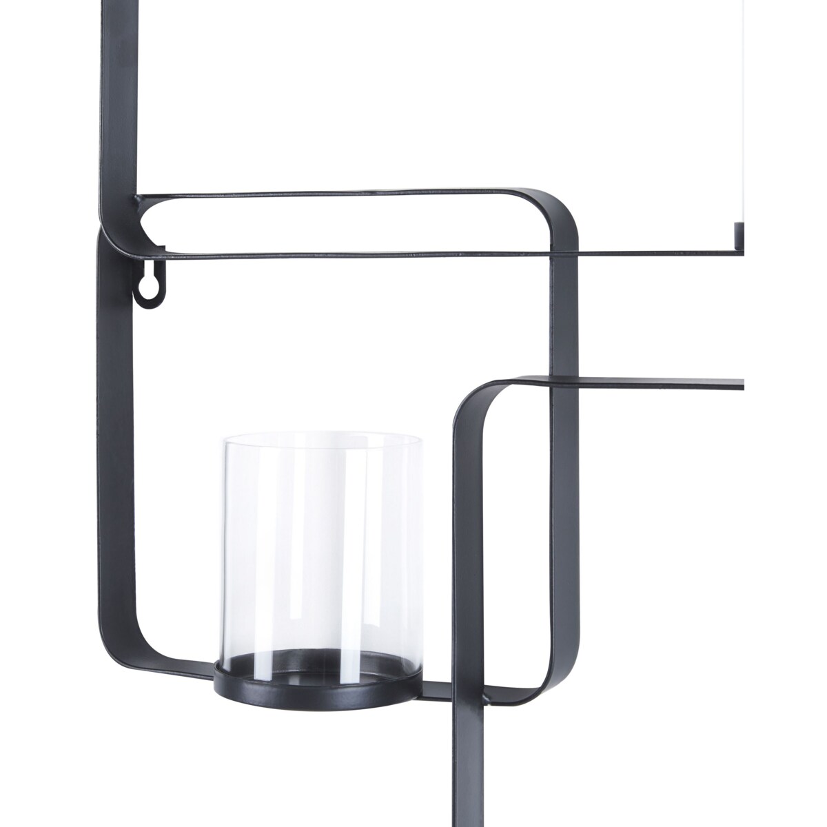 Świecznik ścienny metalowy 65 cm czarny PALAWAN