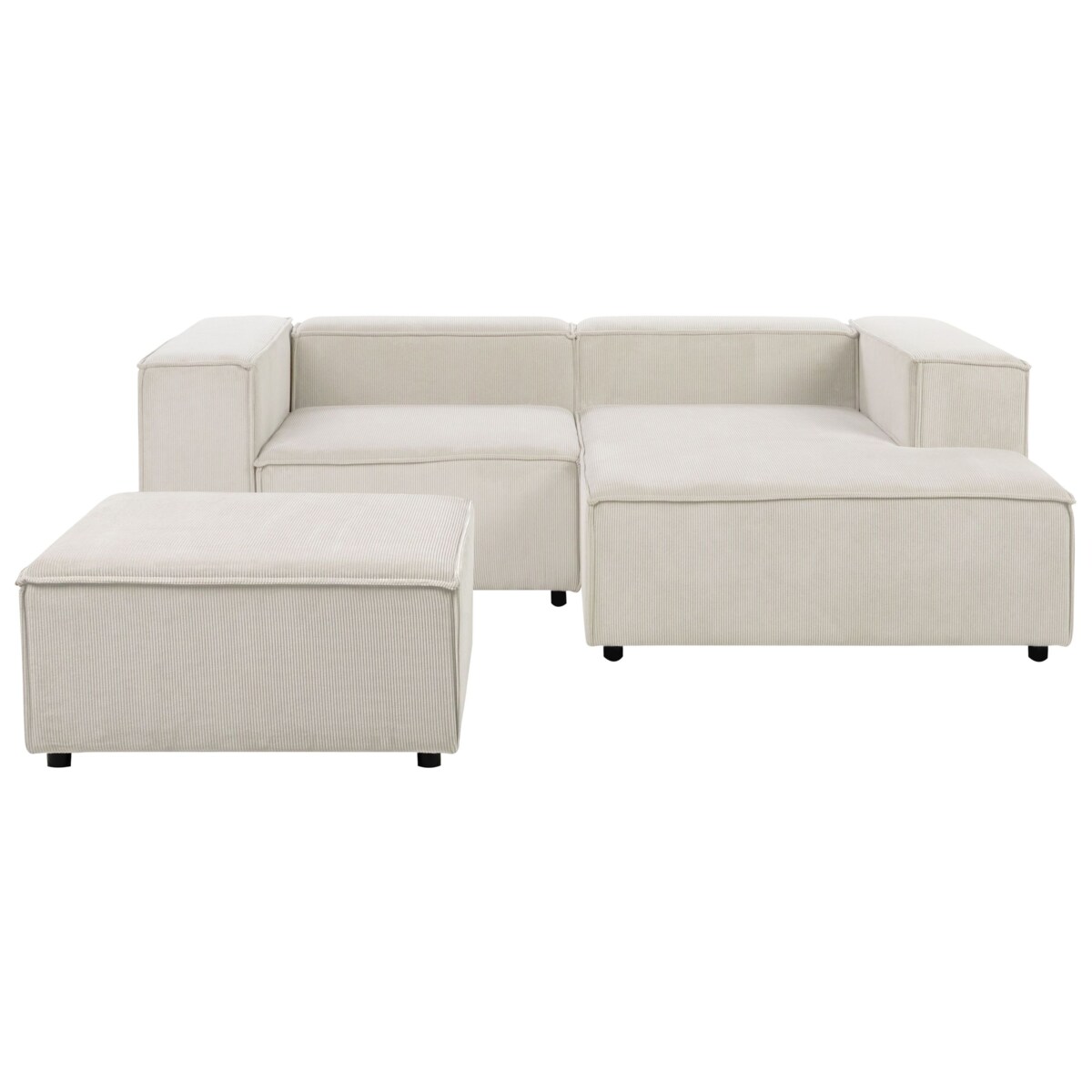 Narożnik modułowy dla 3 osób ARDAL Sztruks Złamana biel Lewostronny