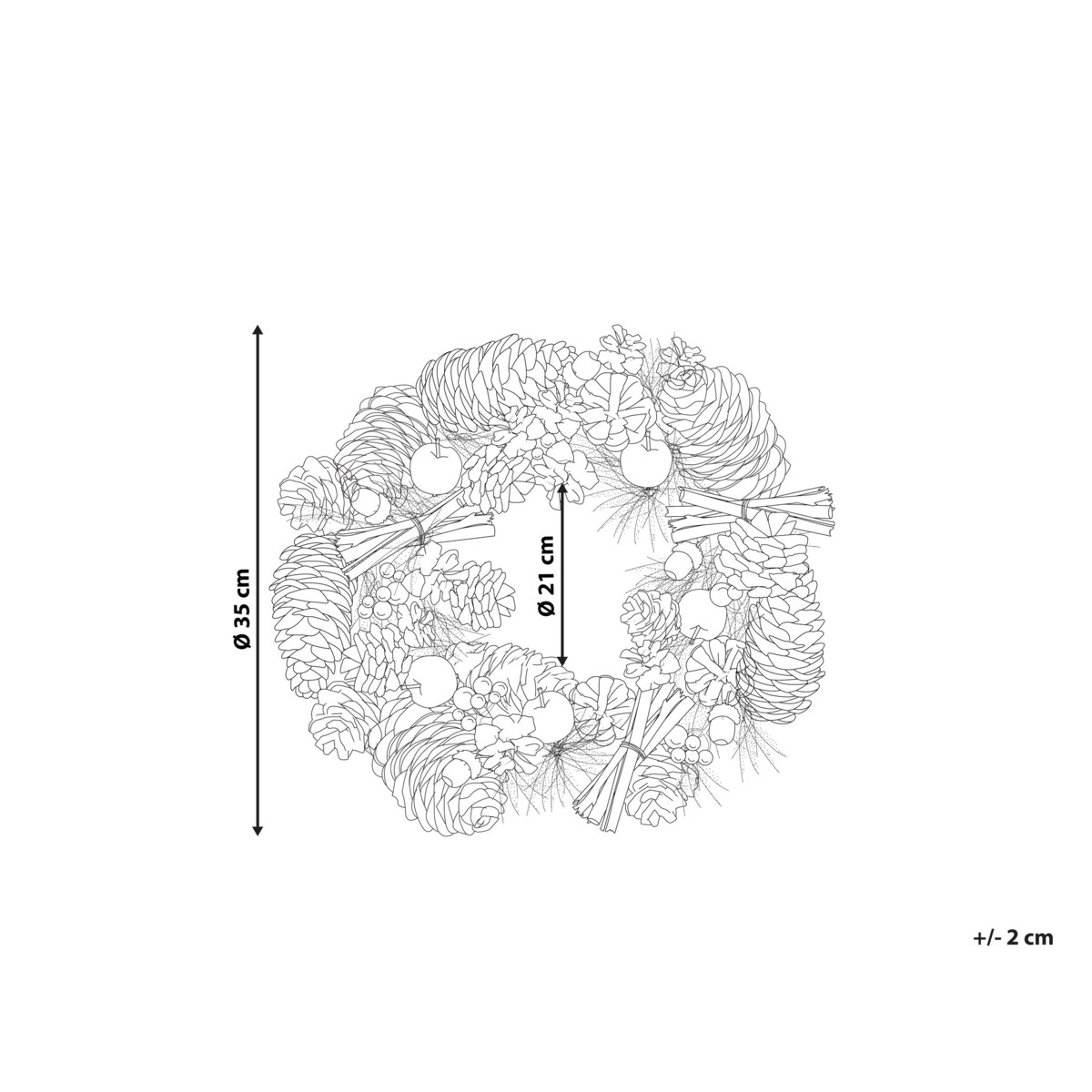 Wianek świąteczny 35 cm zielony NURMES