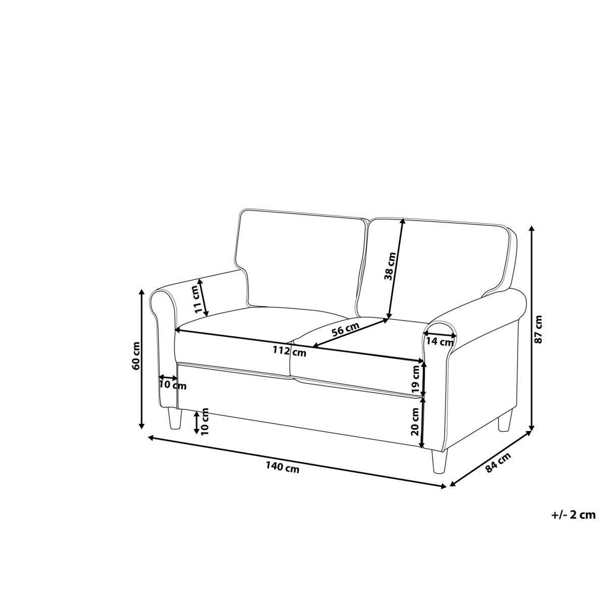 Sofa 2-osobowa jasnobrązowa RONNEBY