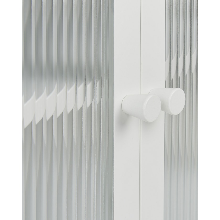 Szafka trzydrzwiowa metalowa ze szklaną gablotą biała DEVON