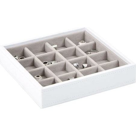 Szkatułka na charmsy Stackers 16 komorowa biało-beżowa