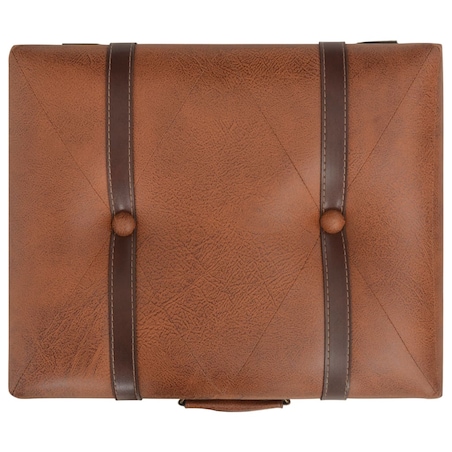 vidaXL Stołek ze schowkiem, 40 cm, kolor tan, sztuczna skóra