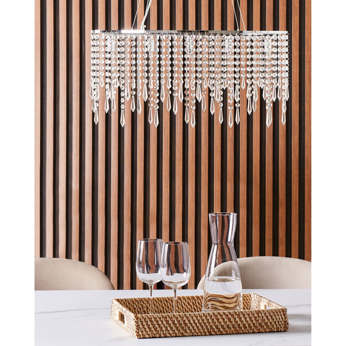 Żyrandol CALVELLE Kryształ Srebrny