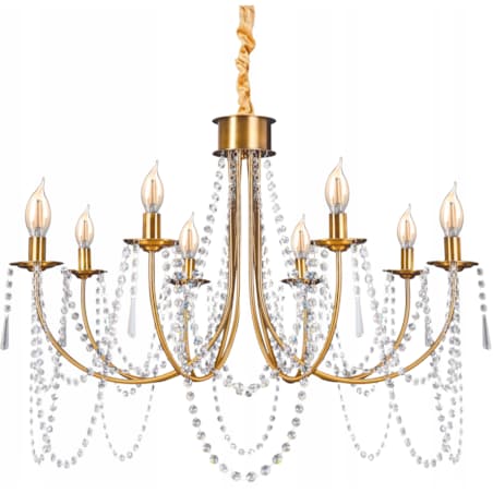 Lampa Kryształowa Wisząca Duża Żyrandol Złoty