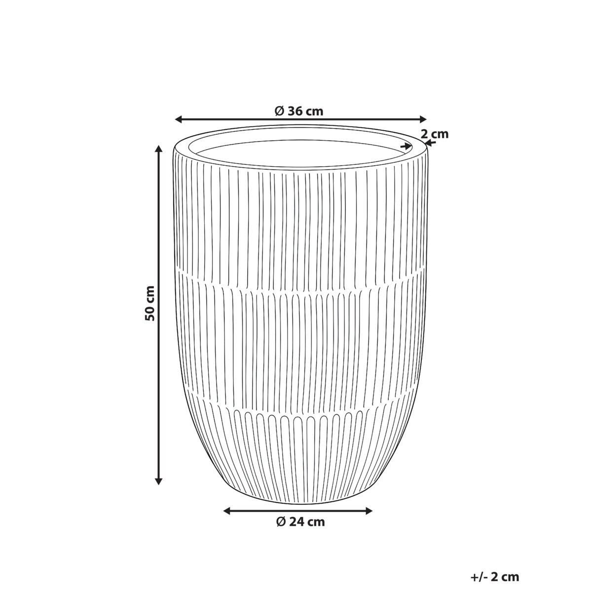 Doniczka POROS 36 cm Jasnobeżowy