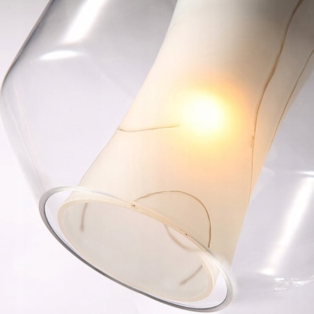 Lampa Sufitowa Wisząca Tuba Szklana Marble Biała