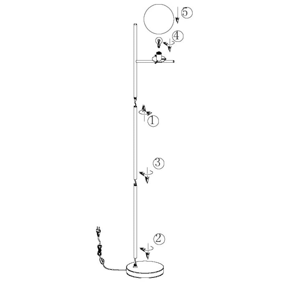 Stojąca LAMPA podłogowa PURE 402000142 Trio modernistyczna OPRAWA szklana kula grafitowa przydymiona