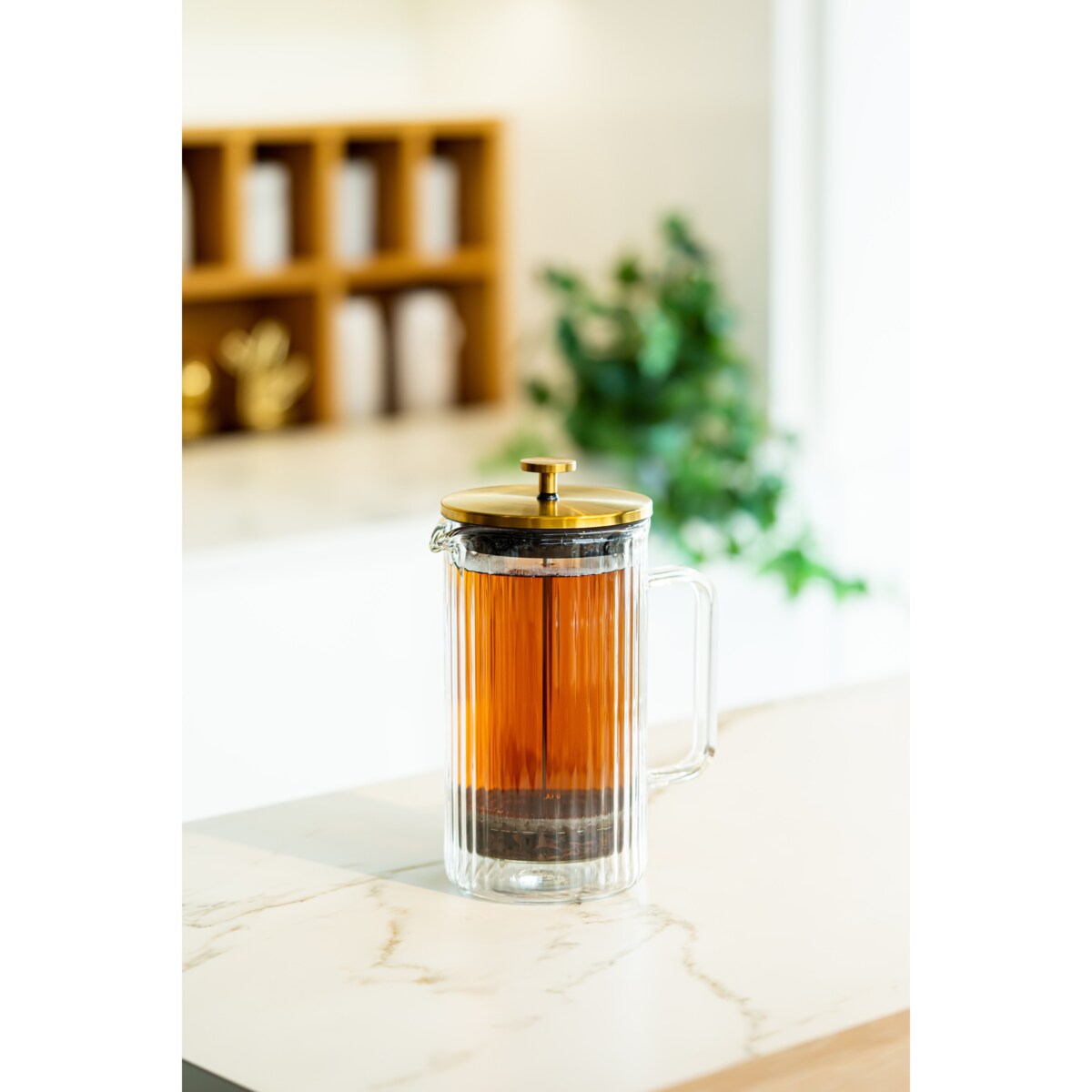 Zaparzacz do kawy i herbaty z podwójną ścianką 1000 ml Tulip złoty mat 0664