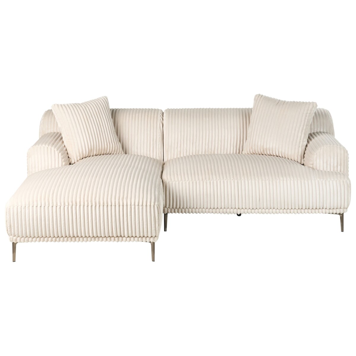 Narożnik prawostronny sztruksowy złamana biel STENUM