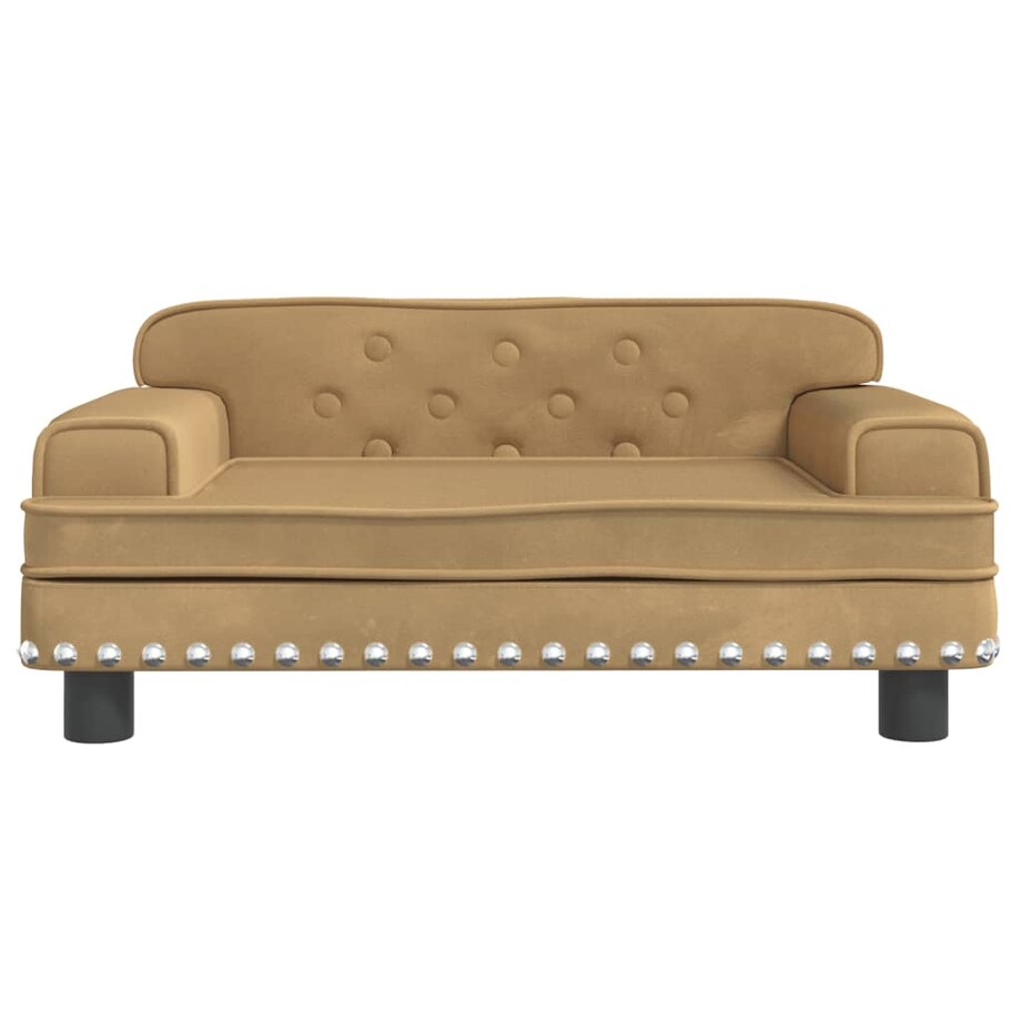 vidaXL Sofa dla dzieci, brązowa, 70x45x30 cm, aksamit