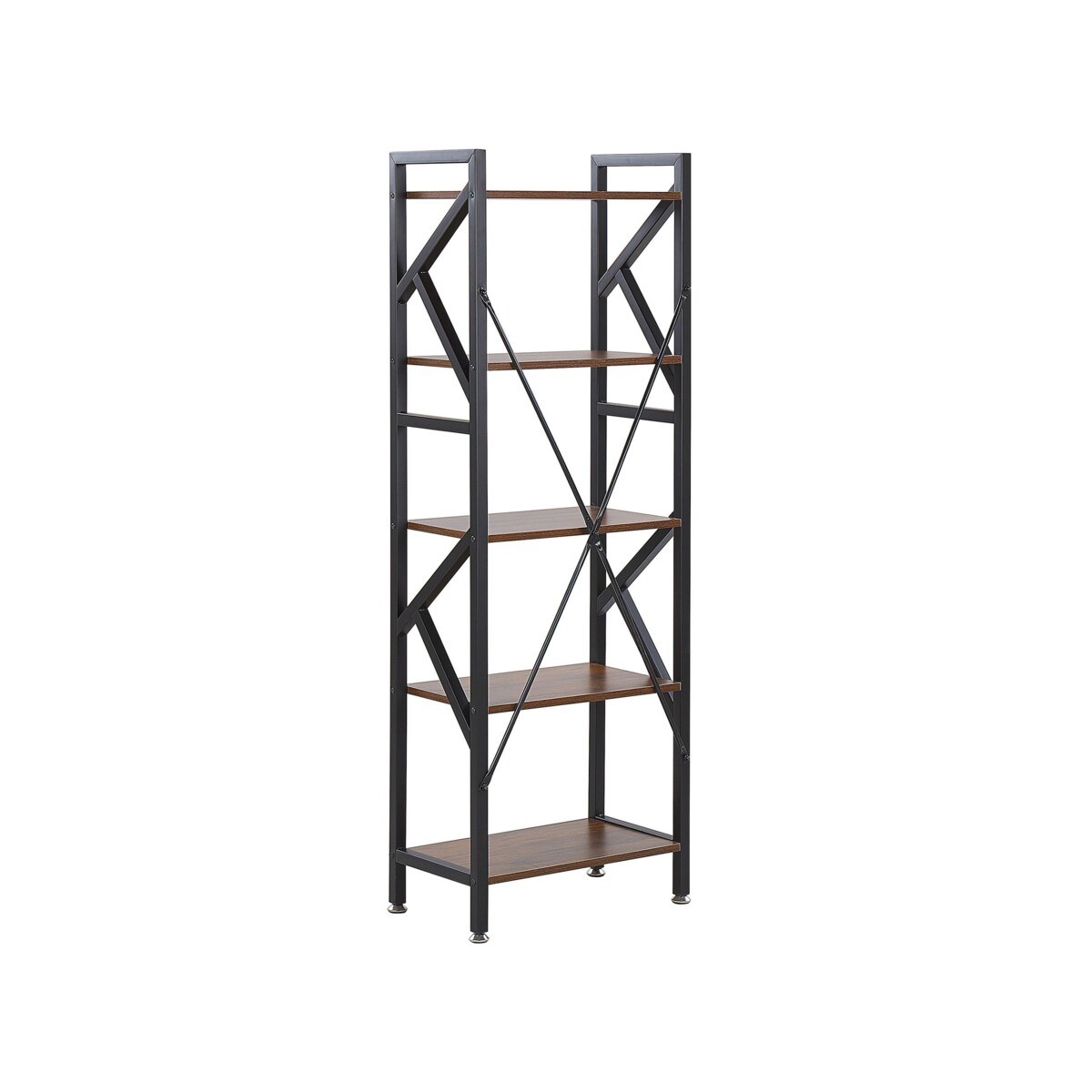 Regał 5 półek ciemne drewno DALE