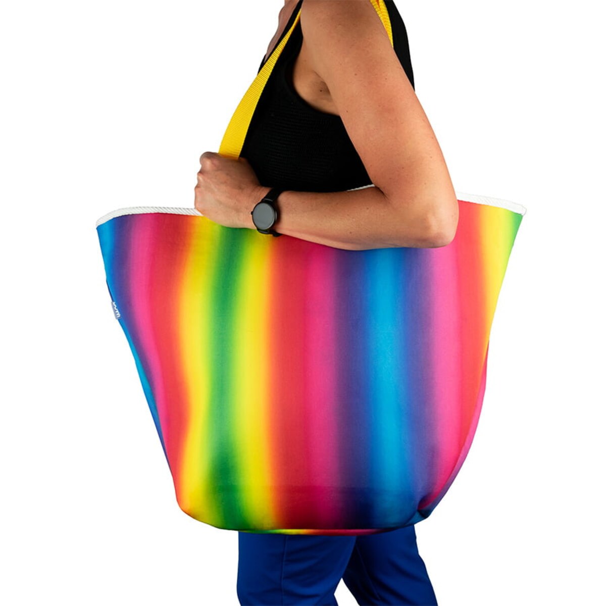 Torba na zakupy trapezowa 67x42 cm dwustronna tęczowa lub koronka