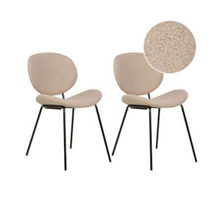 Krzesło do jadalni Zestaw 2 Boucle Beżowoszary LUANA