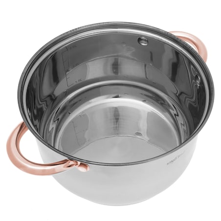 Zestaw garnków stalowych 6 ele. garnki na indukcję komplet Rosegold KINGHOFF