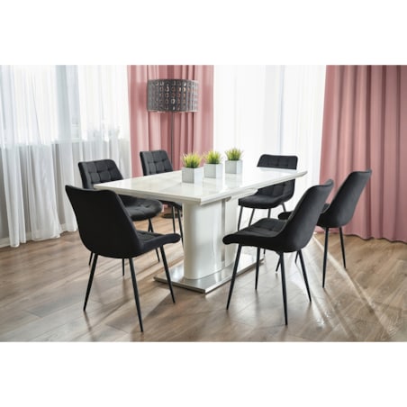 Krzesło tapicerowane welurowe MISTY czarne