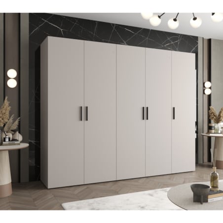 Szafa uchylna otwierana BARI 1 250 wys. 202 cm Kaszmir + u. Czarny