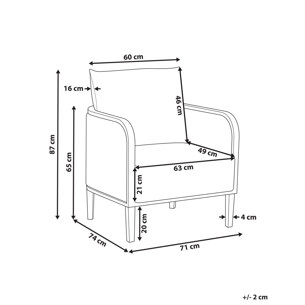 Fotel ogrodowy złamana biel MONTEFALCO
