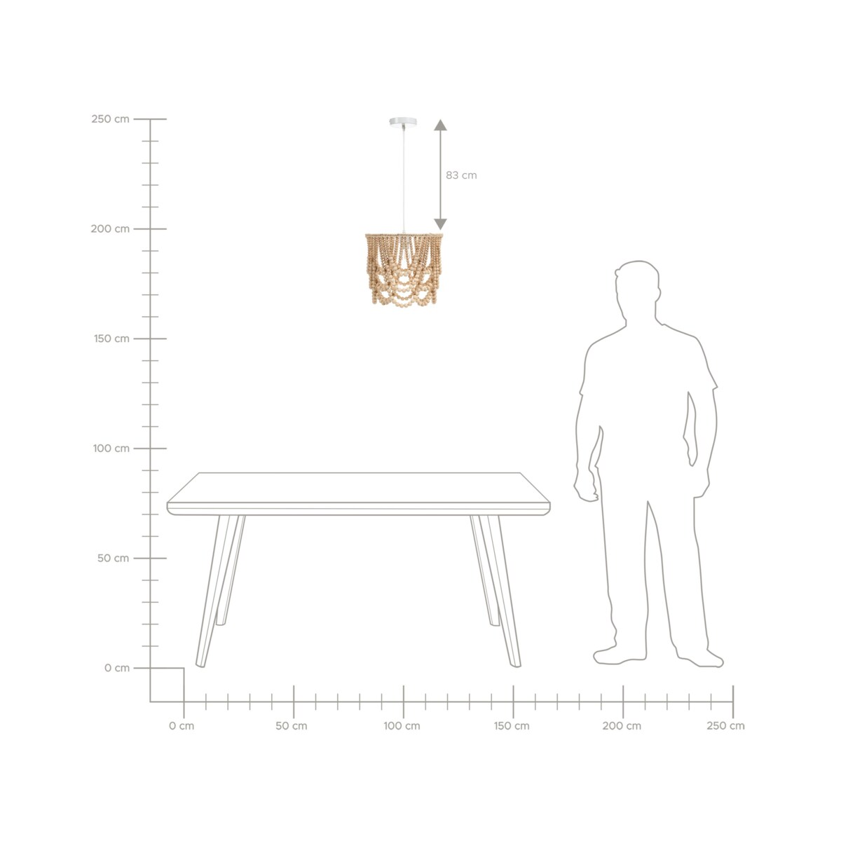 Żyrandol PUSWELI Drewno Jasnobrązowy