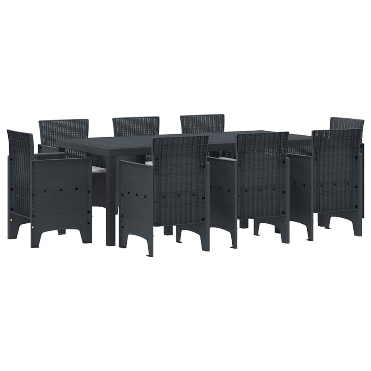vidaXL Zestaw do jadalni w ogrodzie 9 pcs Antracyt Rattan Polt