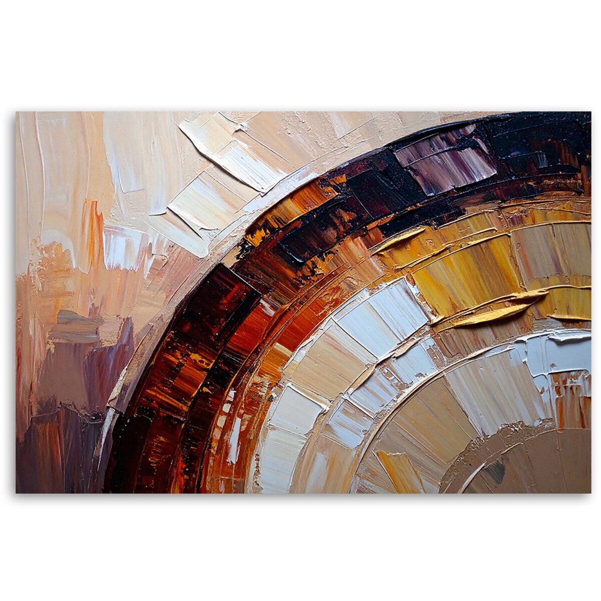 Feeby Obraz nowoczesny do salonu, Kolorowa Abstrakcja Półokręgi 60x40