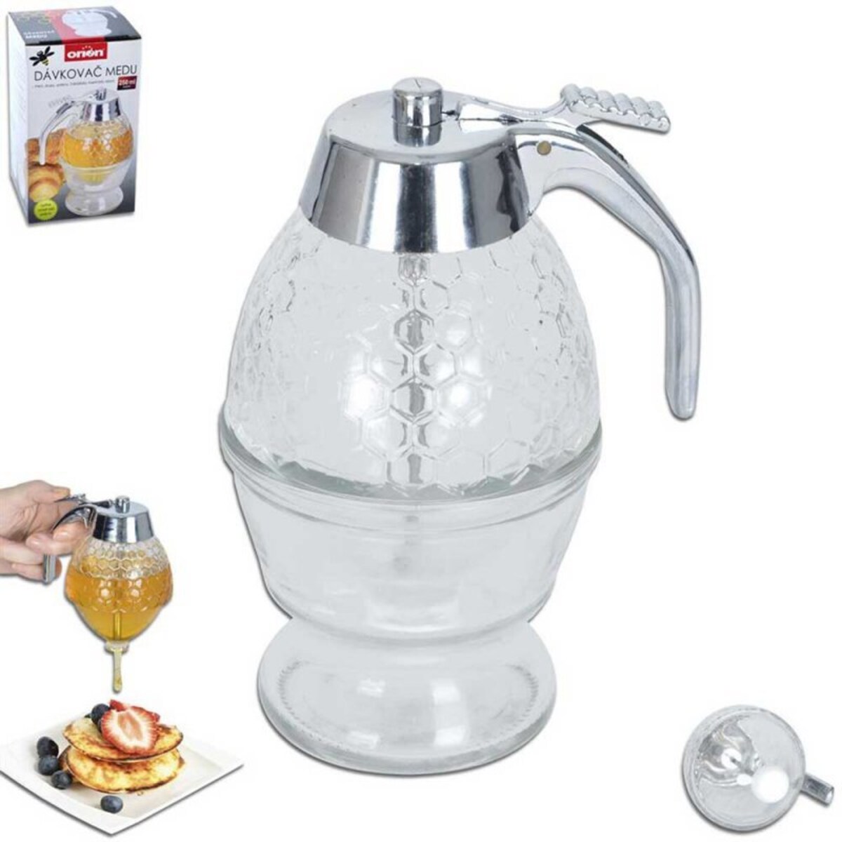 Dozownik Szklany Dyspenser Do Miodu Syropu Orion
