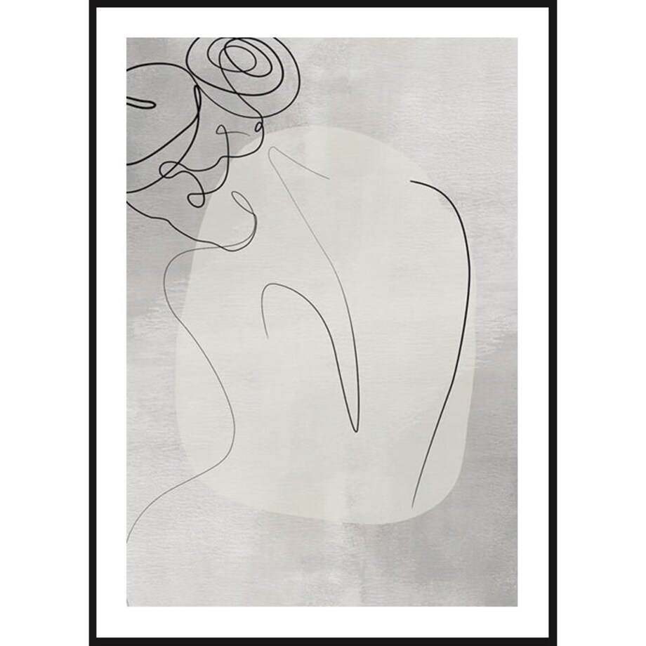 Poster Story, Plakat, Obraz - Kobieta Odwrócona Tyłem w Konturach wymiary 70 x 100 cm