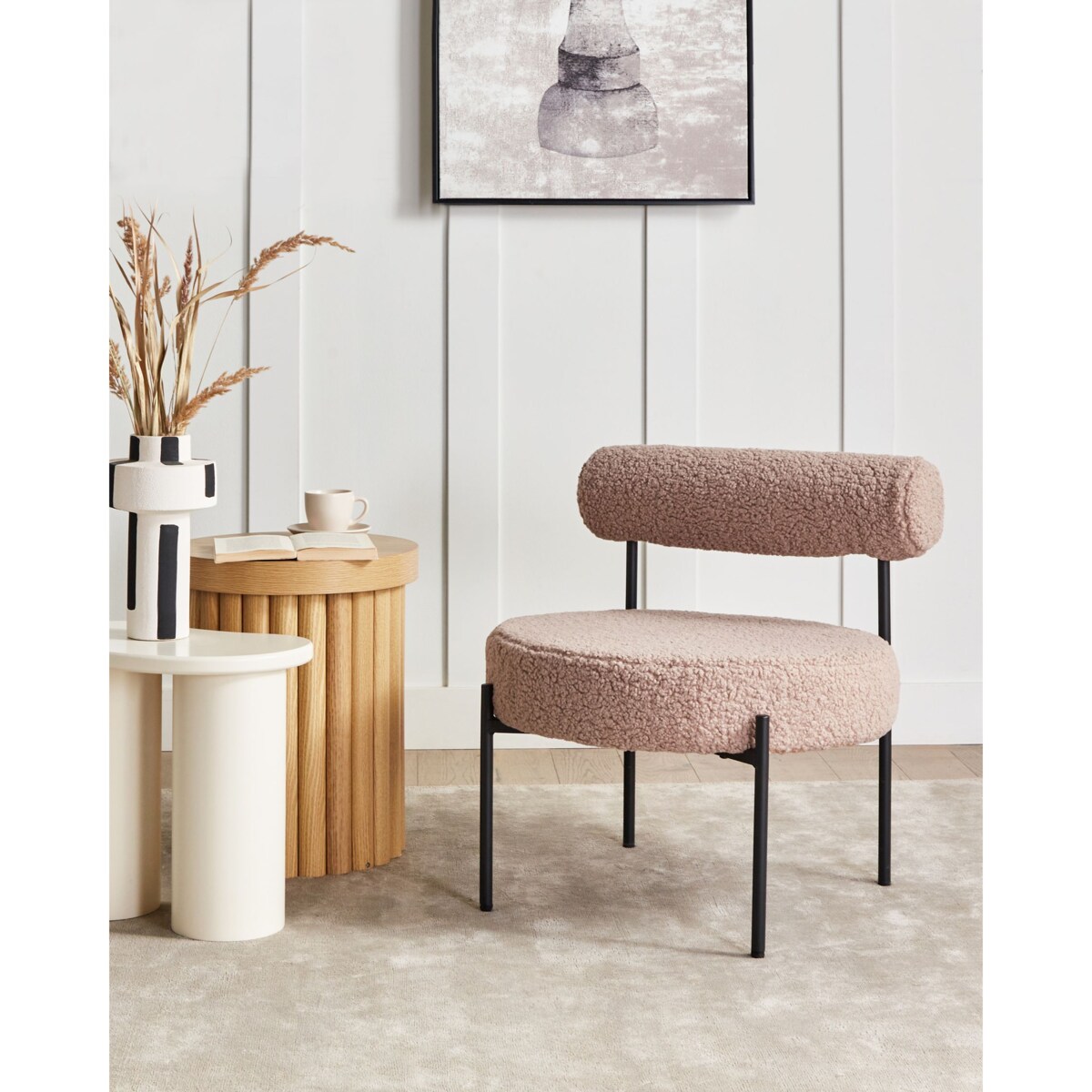 Fotel ALPHA Boucle Beżowoszary