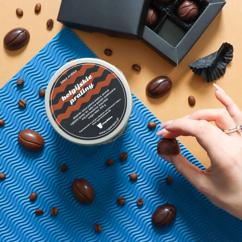 Kawa aromatyzowana mielona smak BELGIJSKIE PRALINY ARABICA Cup&You 200g na prezent upominek dla kobiety mężczyzny faceta mamy taty żony męża
