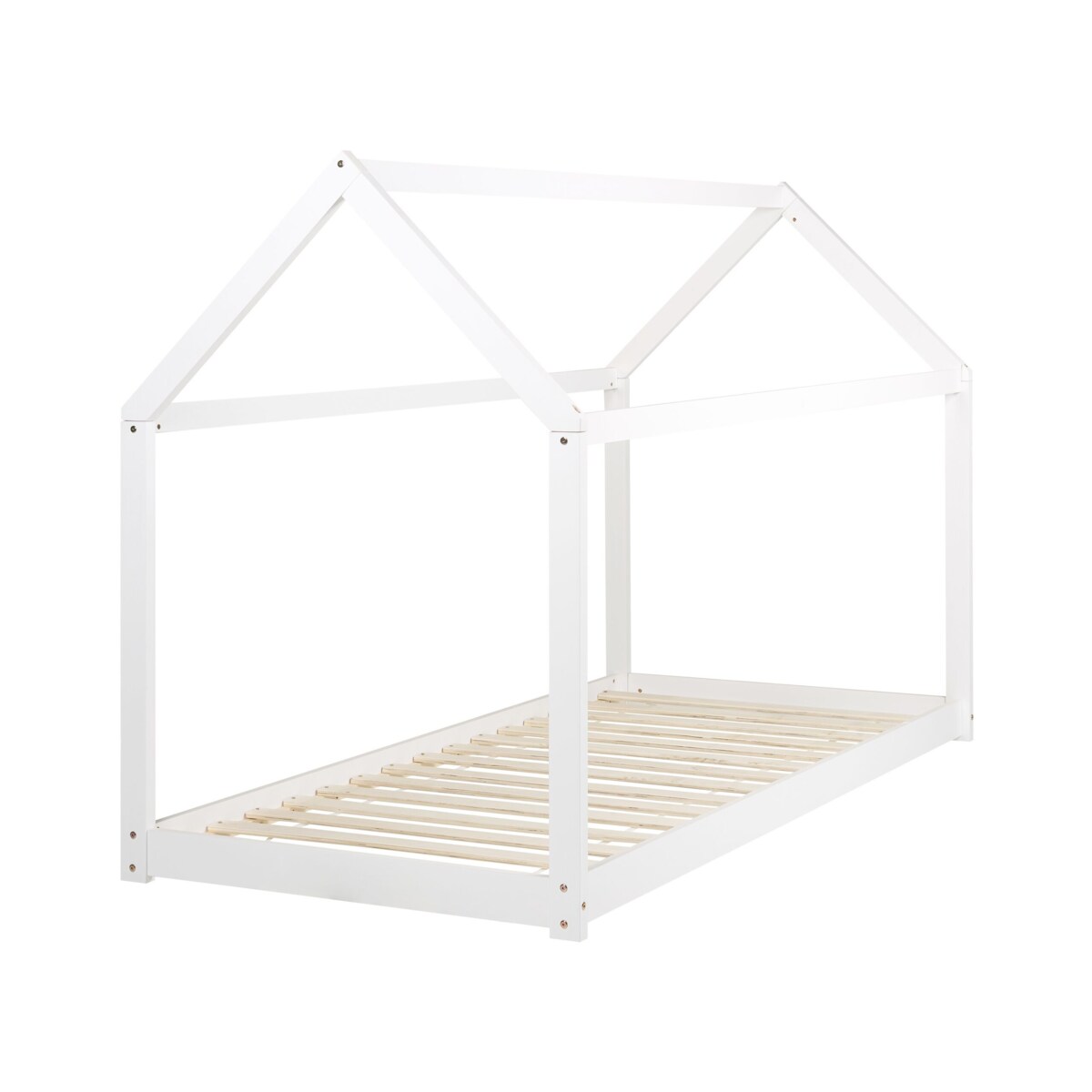 Łóżko dziecięce domek drewniane 90 x 200 cm białe TOSSE
