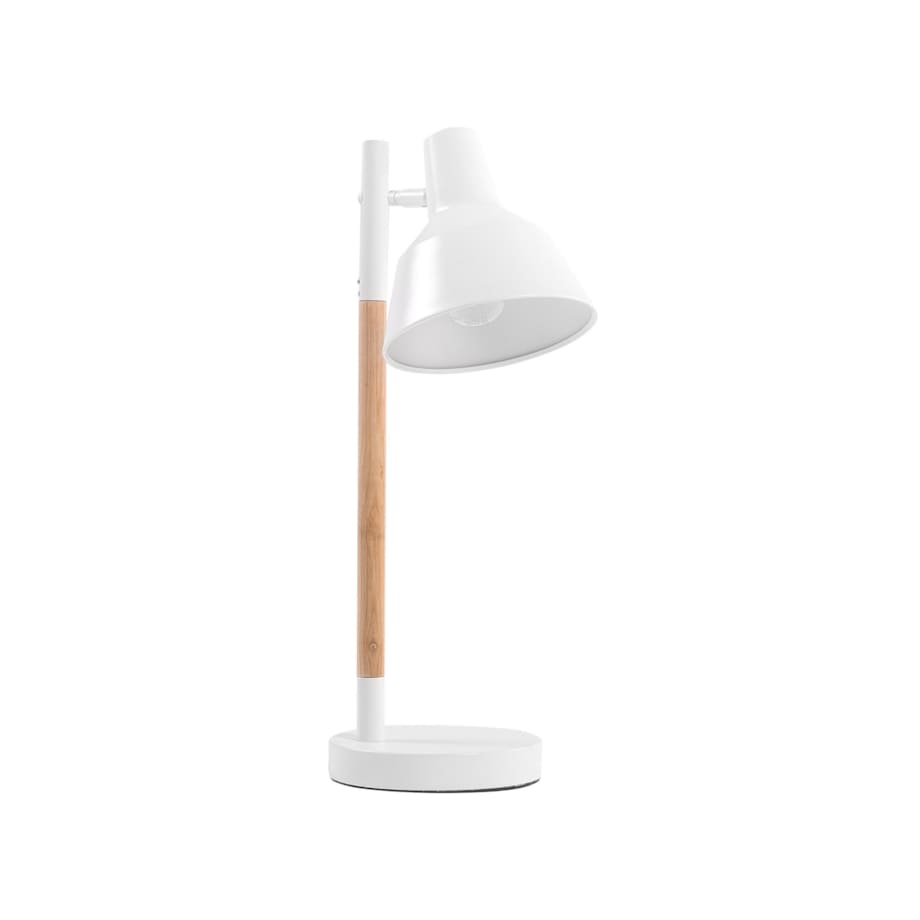 Lampa biurkowa regulowana metalowa biała ALDAN