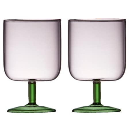 Kieliszki do wina Torino 300 ml 2 sztuki różowo/zielone 30205