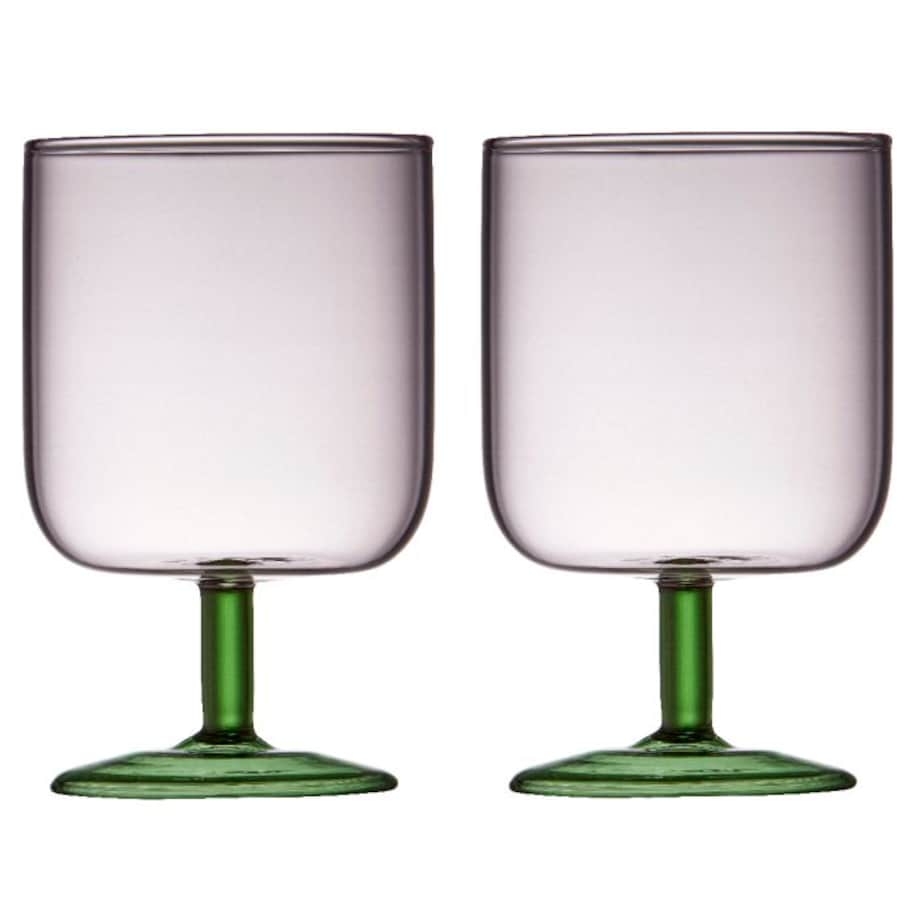 Kieliszki do wina Torino 300 ml 2 sztuki różowo/zielone 30205