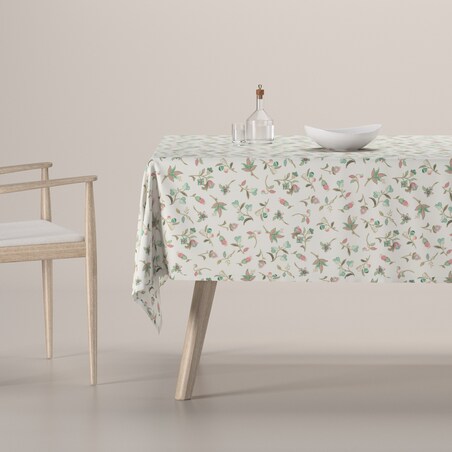 Obrus prostokątny 100 x 100 cm małe kwiaty na jasnym tle