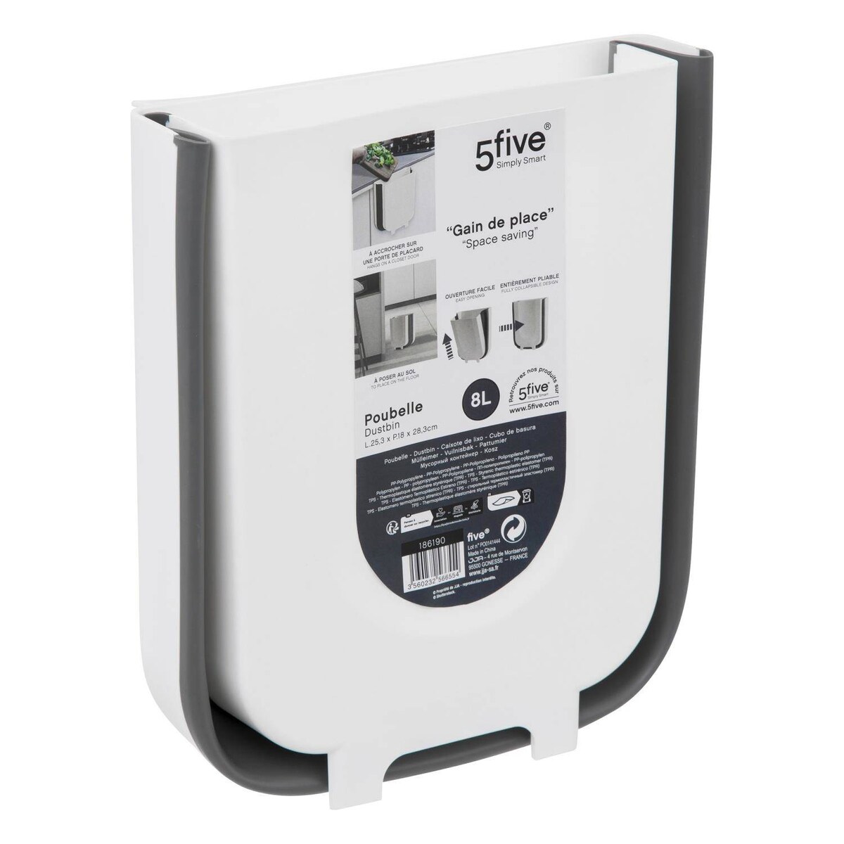 Mały kosz na śmieci na drzwi, 8 l