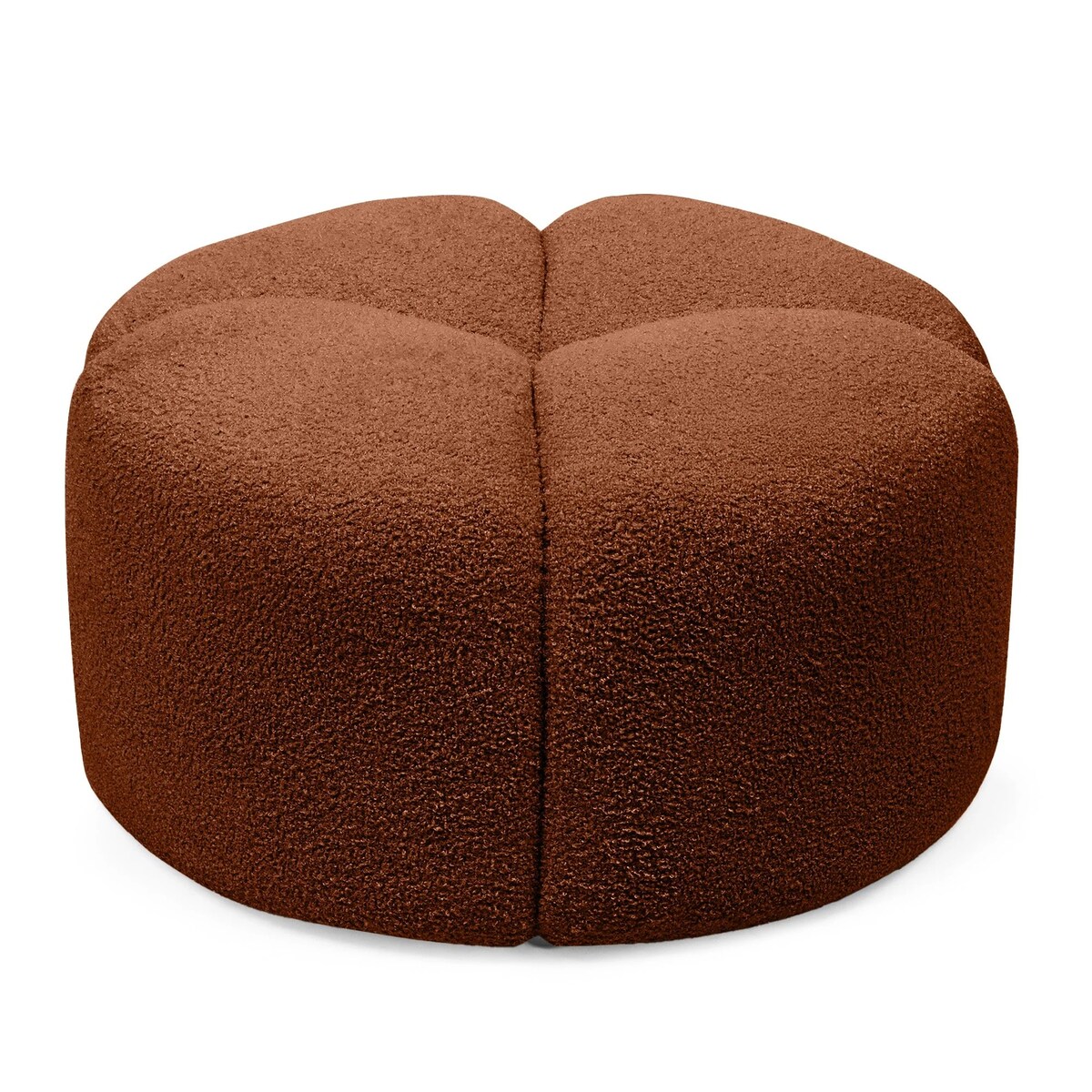 Pufa okrągła poczwórna 38x65x65 PALLADA bouclé miedziana