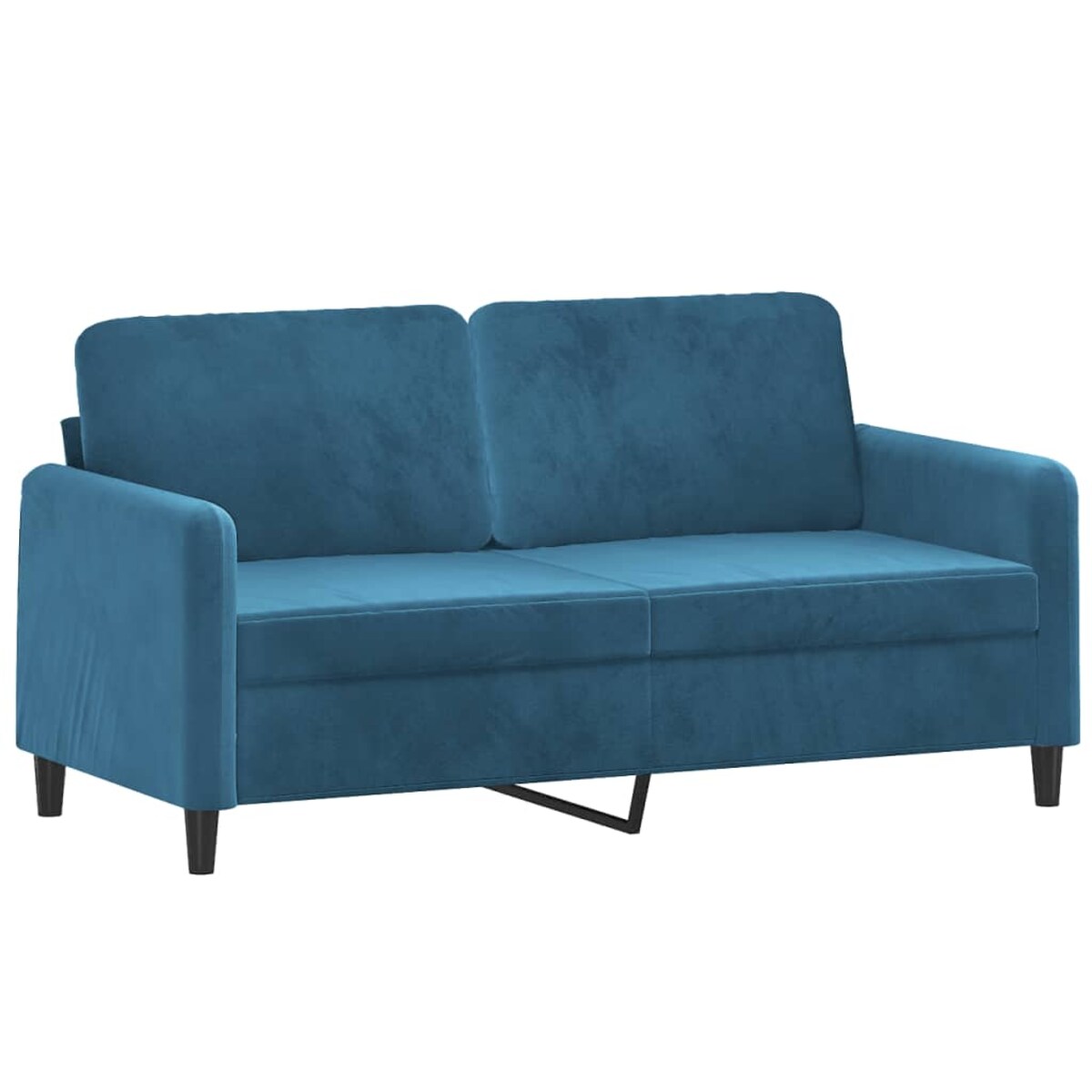 vidaXL 2-osobowa sofa z poduszkami, niebieska, 140 cm, aksamit