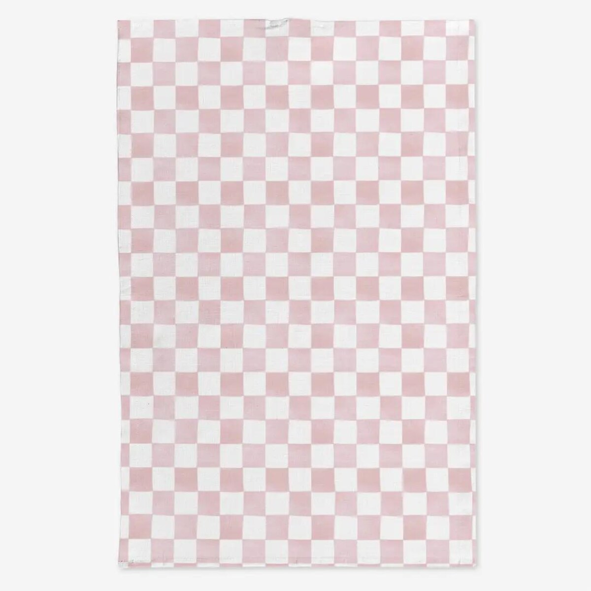 Lniany ręcznik kuchenny - różowa krata