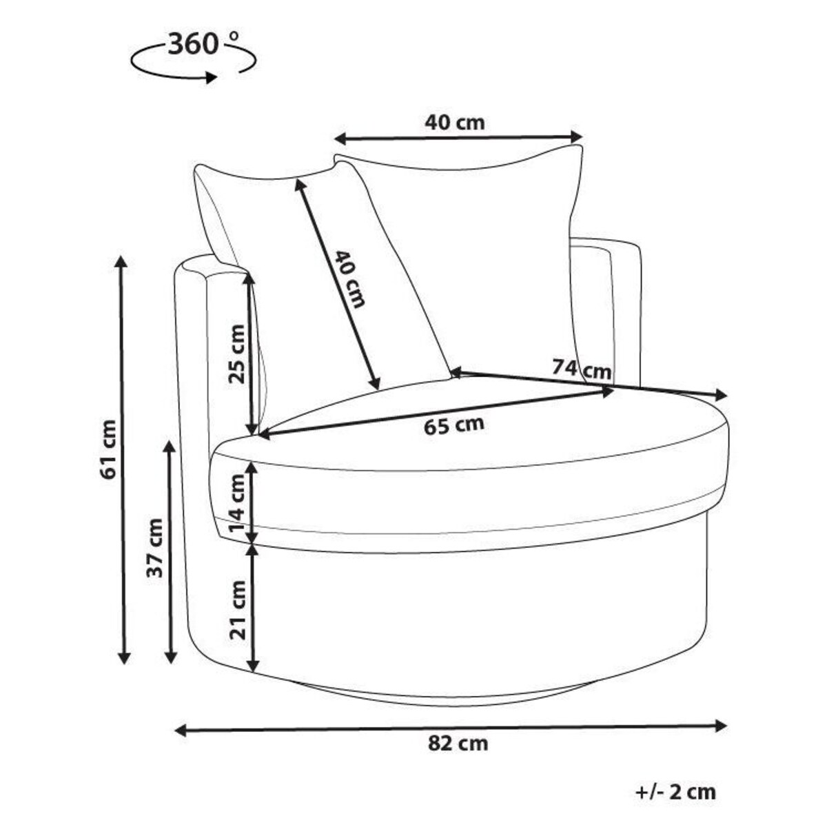 Fotel obrotowy DALBY Jasnobeżowy