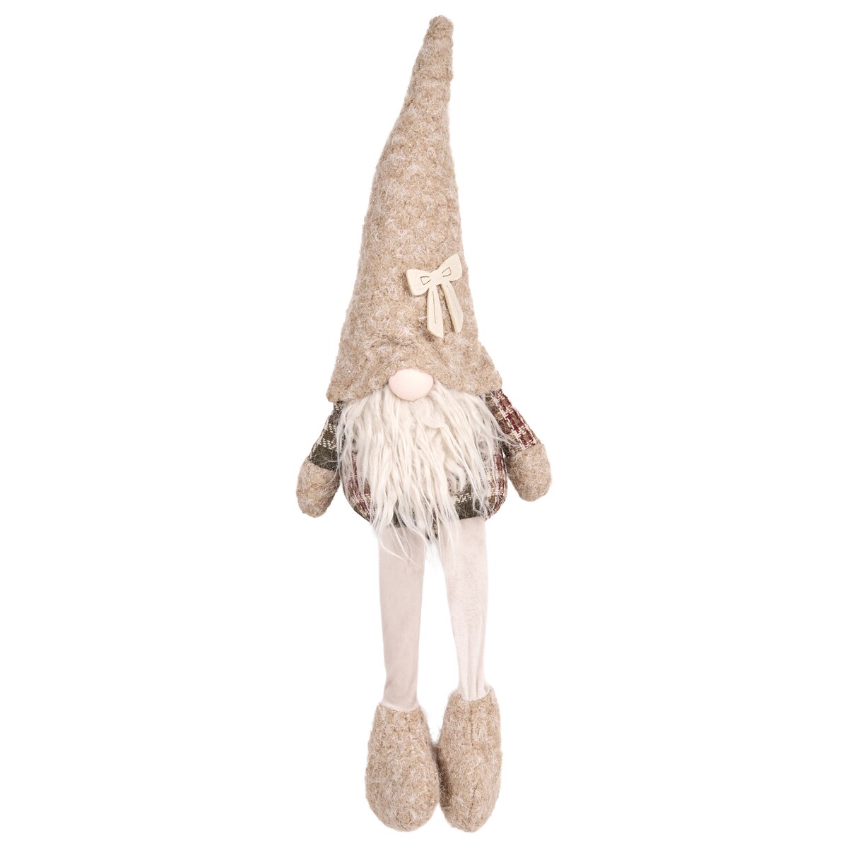 Zestaw 2 dekoracji świątecznych ILOMANTSI 35/38 cm Krasnal Beżowy