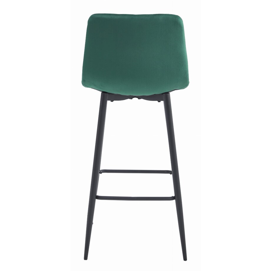 Hoker Do Jadalni Kuchni Baru Wysoki Pozza - Ciemna Zieleń Aksamit / Nogi Czarne X 2