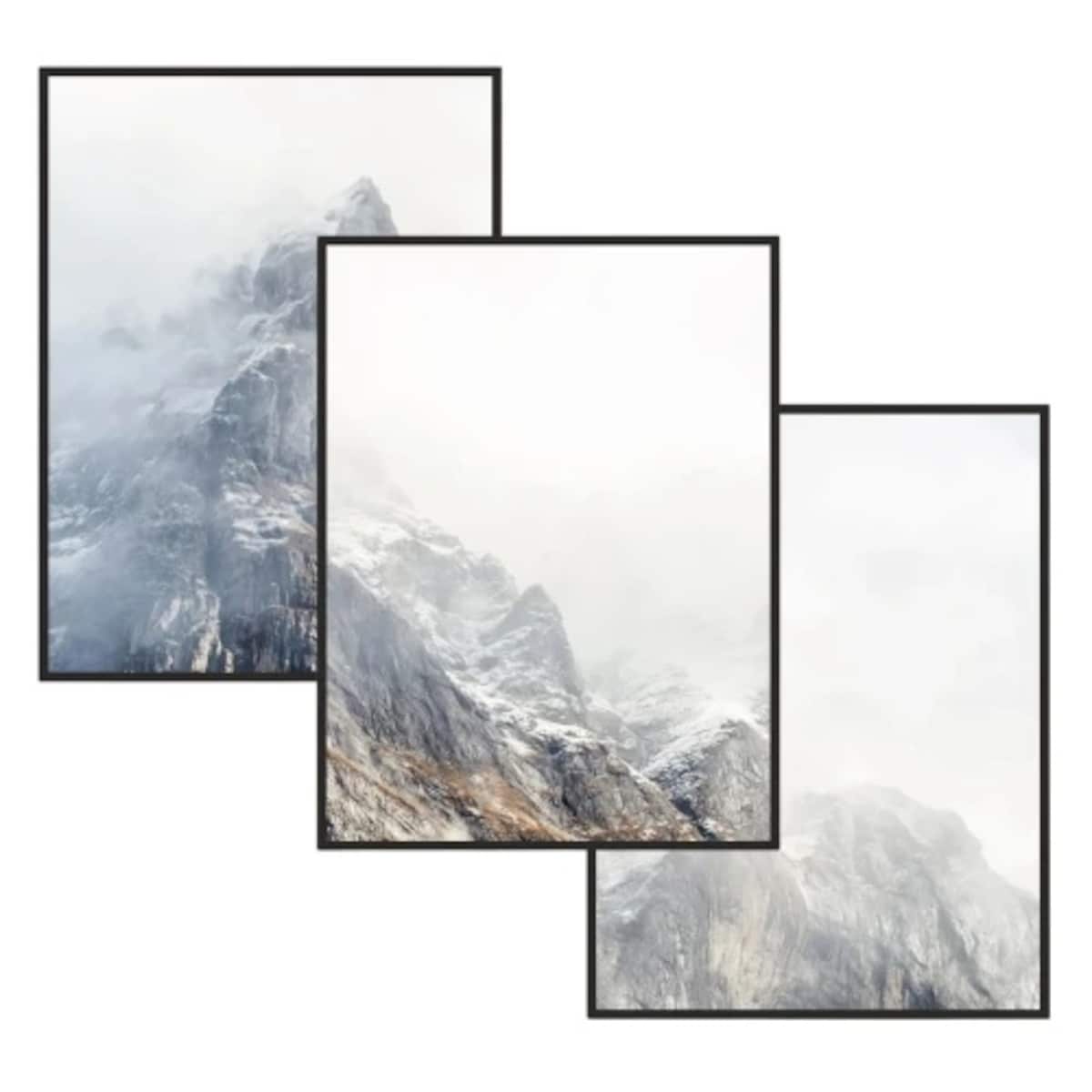 Dekoracyjne Obrazy ścienne Plakaty Tryptyk na ścianę sypialni Góry w mgle