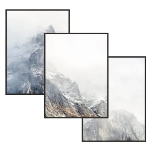 Dekoracyjne Obrazy ścienne Plakaty Tryptyk na ścianę sypialni Góry w mgle